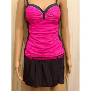 Free Country Space Dye Bandeax Tankini Top Small